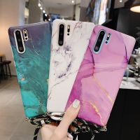 【ส่องแสงอิเล็กทรอนิกส์】เคสโทรศัพท์สลิงหินอ่อนสำหรับซัมซุงโน้ต20 Plus Note 10 Plus Note9 Note 8 S10 S9 S8พร้อมสายคล้องคอแบบ Crossbody เคสแบบเนื้อด้าน