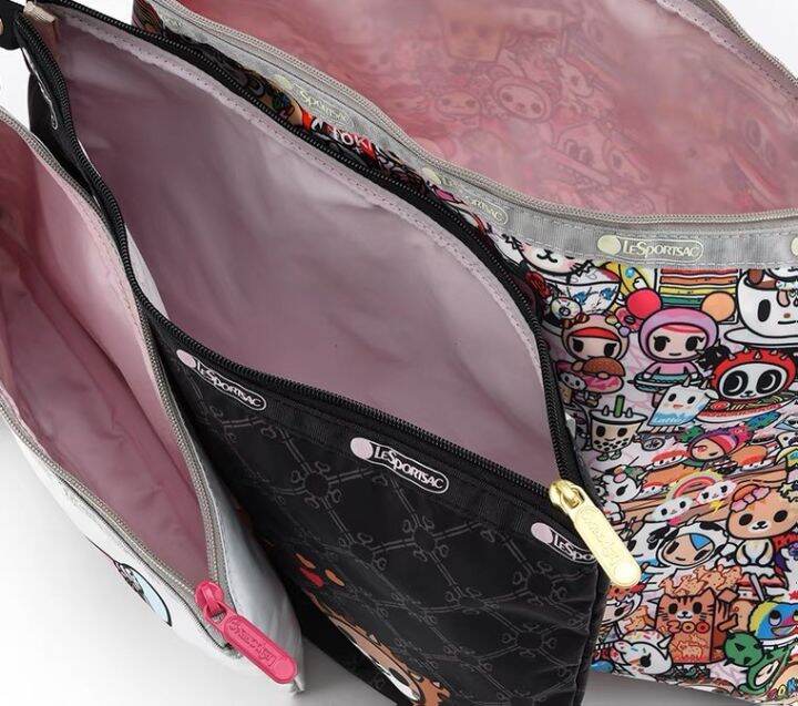 lesportsac-2023-tokidoki-อุปกรณ์เสริมแบรนด์ร่วมกระเป๋าเก็บพิมพ์ลายน่ารักอินเทรนด์4268