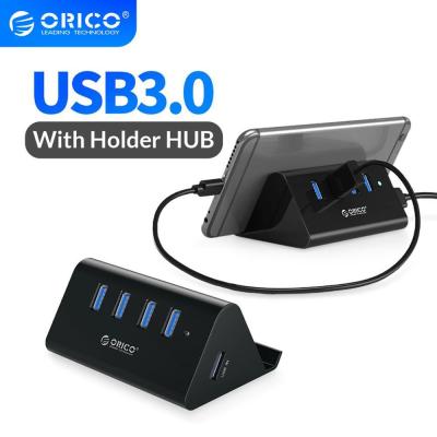 ORICO SHC-U3มินิความเร็วสูง4พอร์ต USB ฮับ3.0พร้อมตัวยึดแท็บเล็ตโทรได้-สีดำ/สีขาว Feona
