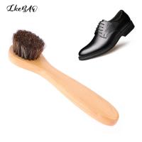 Round Head Sneaker Brush Long-handled Horse Hair Shoe Brush For Leather Shoes Cleaning Brush Boot Polish Brush Brosse Chaussures Shoes Accessories