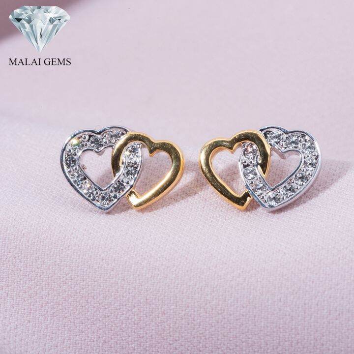 malai-gems-ต่างหูเพชร-เงินแท้-silver-925-เพชรสวิส-cz-เคลือบทองคำขาว-รุ่น-14009805-แถมกล่อง-ต่างหูcz-ต่างหูเงินแท้