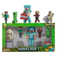 minecraft ของเล่น building block action doll model steve creeper enderman suit luminous sound toy