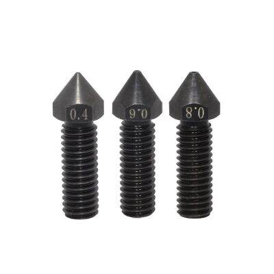 3x เหล็กกล้าภูเขาไฟหัวฉีด0.4Mm 0.6 0.8สำหรับภูเขาไฟ Hotend Lulzbot Moarstruder 3d การพิมพ์ Pei Peek หรือคาร์บอนไฟเบอร์