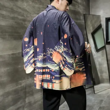 Shop Black Kimono Cardigan Men online