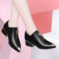 Women Shoes Luxury Designer Pumps  New Fashion High Heels Work PU Leather Shallow Ladies Shoes Plus Size 42 Zapatos mujer