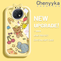 เคส Chenyyka สำหรับ Xiaomi Redmi โน๊ต9T เคสโทรศัพท์ลายการ์ตูนสัตว์น่ารักสีสันสดใสโปร่งใสกันกระแทกน่ารักเคสซิลิโคนนิ่มสำหรับเลนส์กล้องถ่ายรูปลายสัตว์ประหลาดน้อยสุดสร้างสรรค์