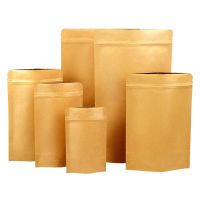 【DT】 hot  Brown Paper Bag Frosted Window Red Date Food Packaging Self-sealing