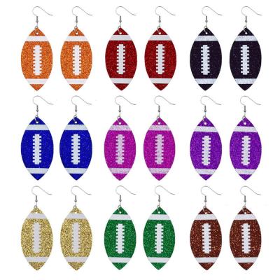 Rugby Earrings Gifts for Leather Jewelry Baseball Fashion American Earrings [hot]2021 Sport Football Drop Jewelry Women Glitter New
