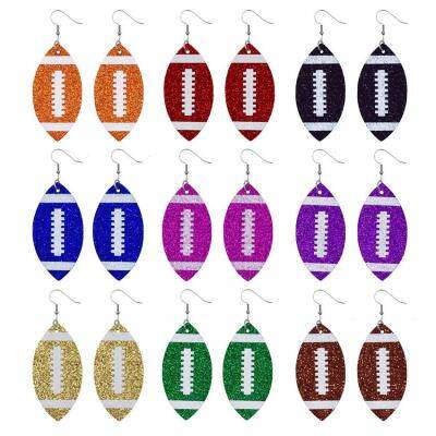 Rugby Earrings Gifts for Leather Jewelry Baseball Fashion American Earrings [hot]2021 Sport Football Drop Jewelry Women Glitter New