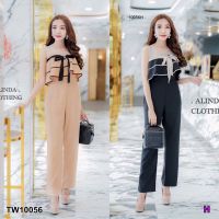 ME10056 Jumpsuit จั๊มสูทขายาวเนื้อผ้าซาร่าปักดอกไม้เพชรตรงหน้าอก เย็บผ้าเงาเป็นโบว์ ระบายรอบตัวผ้ามุ้ง ขอบอกเรยว่ารุ่นนี้สวยมากค่าา ทรงสวย ใส่แล้วดูดีมากค่า ได้ไปรับรองม่ายผิดหวังค่าา จัดมาให้ 2 สีจ้า พร้อมส่ง