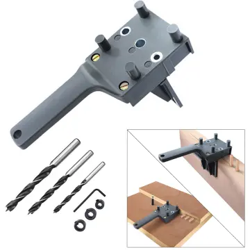 All In One Aluminum Pocket Hole Jig Kit 15 Degree Dowel Drill Joinery Kit  Oblique Hole Locator With 9mm Step Drill Bit Doweling Hole Puncher With  Buid