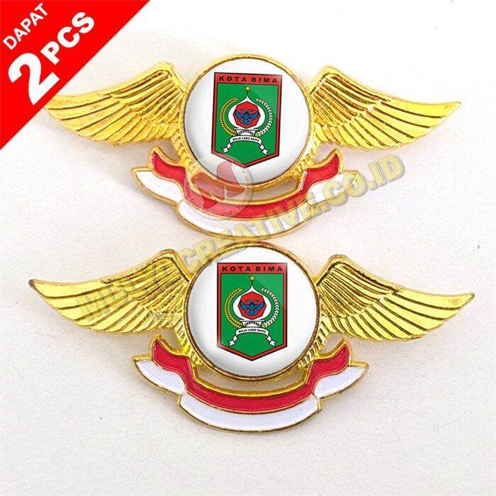Pin Logo Kota Bima Pin Wing Bros Logo Daerah Lencana Pin Bros Kota Bima