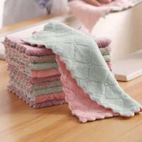 【CW】 Microfiber Absorbent Cleaning Non stick Dish Rags Napkins Tableware Household