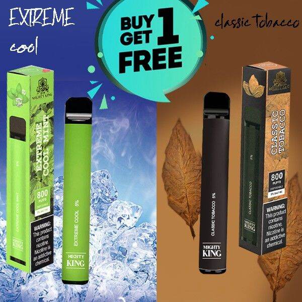 【Ready Stock】 BUY1 GET1 LEGIT MIGHTY KING PUFF PLUS 800 PUFFS 5SALTNIC