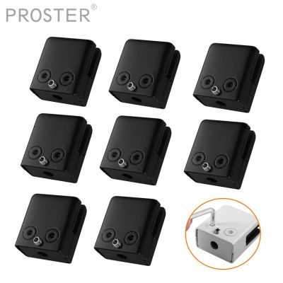 PROSTER 8Pcs Square Glass Clamps Stainless Steel 304 Clip Flat Back Bracket Shelf Balustrade Holder Clamp 8-10MM Black / White Clamps
