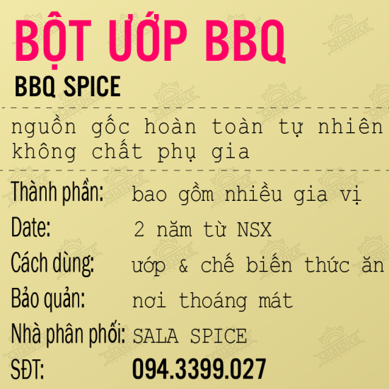 Bột bbq ướp thịt nướng sala spice bbq meat powder hương vị đậm đà - ảnh sản phẩm 2