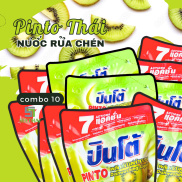 COMBO 10 túi nước rửa chén đậm đặc hương kiwi PINTO Thái Lan 400ml - túi