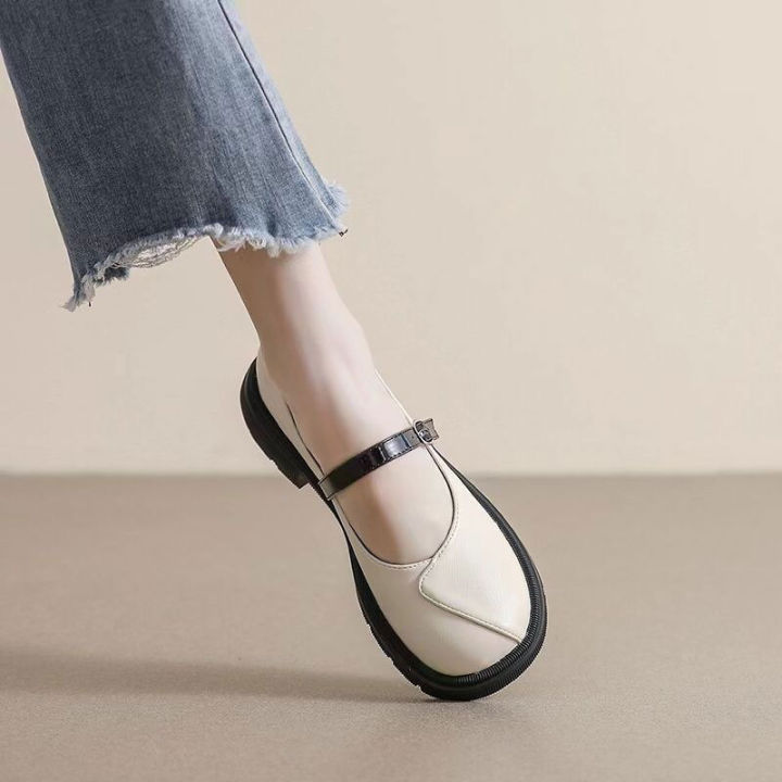 renben-รองเท้า-mary-jane-ส้นหนา-รองเท้าผู้หญิงส้นเข็มกลมรองเท้าส้นหนา