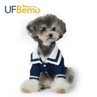 UFBemo Dog Sweater Cat Jersey Chien Clothes Cardigan Sweater for Small Medium Chihuahua Christmas Puppy Navy Winter Cotton