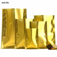100pcs Gold Foil Bags Open Top Heat Sealable Packing Pouches Candy Coffee Milk Powder Storage Vacuum Aluminum Foil Food Bag