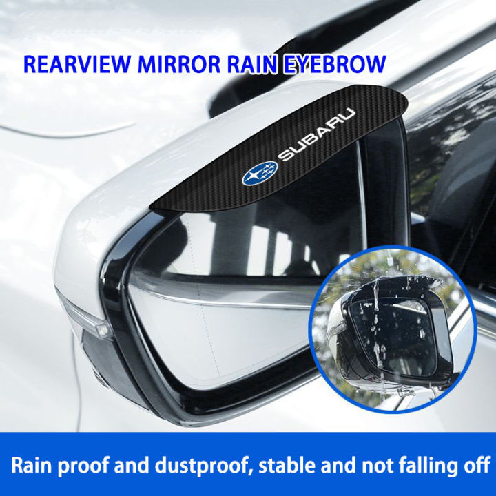 2PC Snap-On Car Rearview Mirror Rain Eyebrow Visor For Subaru Impreza ...