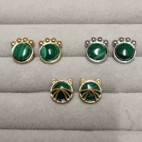 ต่างหูหินมาลาไคต์ น่ารักมาก (Malachite)