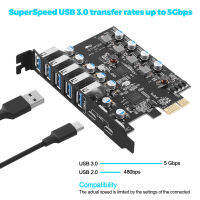 PCIe USB 3.0 Hub Converter 5 USB3.0 TPYE -A และ2 TPYE-C เดสก์ท็อปพีซีโฮสต์การ์ดรองรับ Windows Xpvista เซิร์ฟเวอร์7810 5Gbps