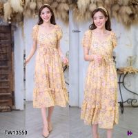 Maxi Dress 2 ชิ้น เดรสยาว คอวีไขว้หน้า