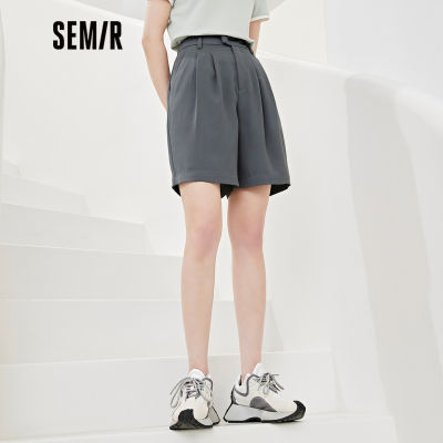 SEMIR กางเกงลำลองผู้หญิงสีทึบพื้นฐานหลวมกางเกงขาสั้นเบอร์มิวดาฤดูร้อน2022ใหม่ผู้หญิงแฟชั่นฤดูร้อนพร็อพ