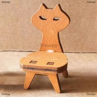 Snoopy เก้าอี้ม้านั่งขนาดเล็กจำลองรูปทรงแมวของเล่นโมเดลสำหรับตกแต่งบ้านตุ๊กตาอุปกรณ์เฟอร์นิเจอร์ขนาดเล็ก