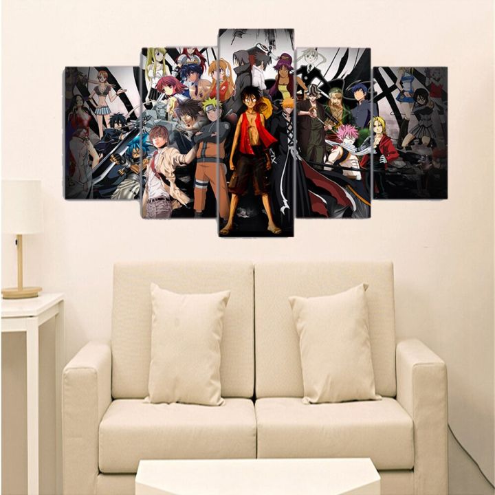 โมเดิร์นอะนิเมะตัวละครคอลเลกชัน5แผงผ้าใบผนังศิลปะพิมพ์-hd-บ้านรูปภาพห้องนั่งเล่นห้องนอนภาพจิตรกรรมฝาผนังตกแต่ง
