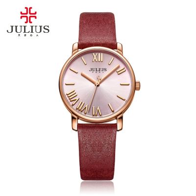 ✵ Julius การรั่วไหลราคาต่ำใหม่เอี่ยมล้างสต็อก! JA-968ของผู้หญิงนาฬิกาแฟชั่นนาฬิกาผู้หญิงย้อนยุคโรมันสายนาฬิกาสตรี Julius แท้