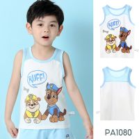 ** สปอต ** Paw Patrol 9 สีเสื้อยืดแขนกุดสำหรับเด็กเสื้อผ้าฝ้ายเสื้อยืดการ์ตูน