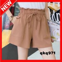 qkq971 Womens Casual High Waist Shorts Korean Thin Shorts with Pockets Summer Loose A-line Shorts