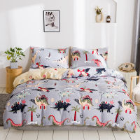 Cute Cartoon Dinosaur Printed Bedding Set for Kids Lovely Duvet Cover Queen Size Child Single Double Quilt Cover and Pillowcases