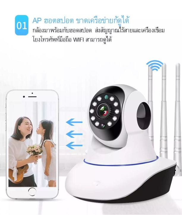 กล้องวงจรปิด-wifi-fhd-ip-camera-3เสา-4mp-4-0ล้านพิกเซล-มองเห็นในที่มืด-ดูภาพผ่านมือถือฟรี-กล้องวงจรปิดรักษาความปลอดภัย-app-yoosee