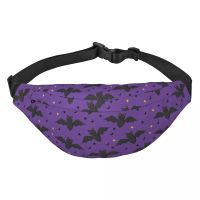 Cool Vampire Bats Fanny Pack for Running Men Women Halloween Goth Occult Witch Sling Crossbody Waist Bag Phone Money Pouch Running Belt