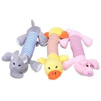 Popular Pet Dog Cat Funny Fleece Durability Plush Dog Toys Squeak Chew Sound Toy Fit for All Pets Elephant Duck Pig Plush Toys Toys