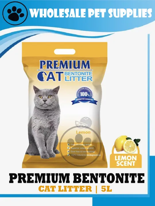 Premium Bentonite Cat Litter LEMON Scent 5L Lazada PH
