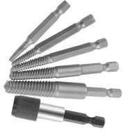 6 Pcs Screw Extractor Center Drill Bits Guide Set Broken Damaged Bolt Remover Hex and Spanner for Broken Hand Tool