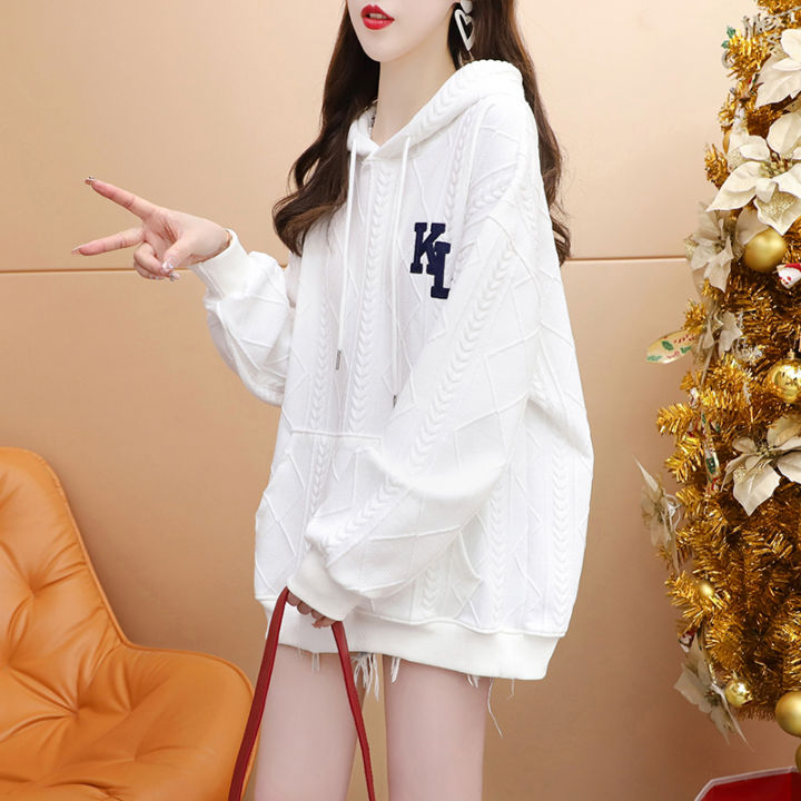 xiang-nian-ni-เสื้อผู้หญิงสไตล์ขี้เกียจ-เสื้อดีไซน์บางให้ความรู้สึกเสื้อฮู้ดทรงหลวม