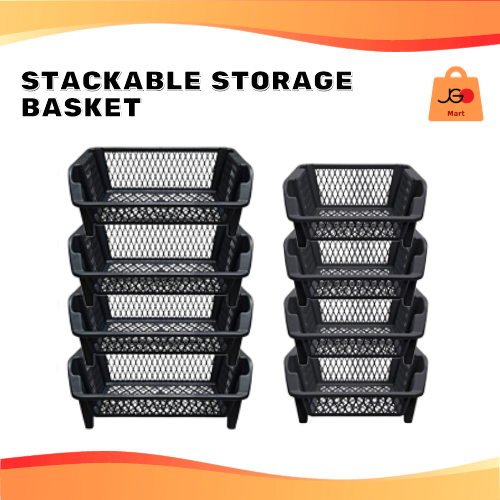 Shelf plastic BASKET RACK Home stackable storage baskets Durable and