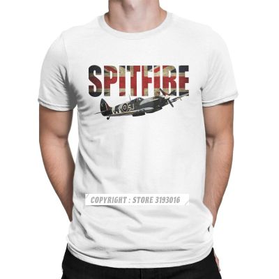 British Supermarine Spitfire Fighter Tshirt Men Cotton T Shirt Aircraft Combat Pilot Aircraft Aircraft Design Fashion T