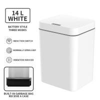 14L Smart Sensor Trash Can Household Kitchen Bathroom Electronic Automatic Plastic Bucket Large Capacity Garbage Bin With Lid