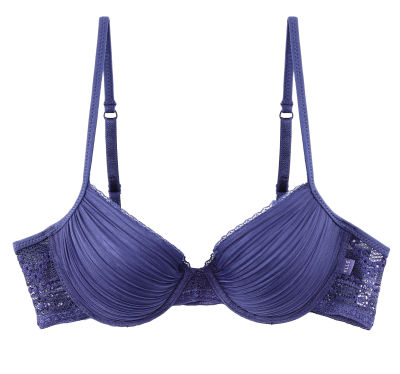 ELLE lingerie I Moulded bra ยกทรงมีโครงเสริม PAD ฟองน้ำ แต่งพลีทและผ้าลูกไม้ I LB7502