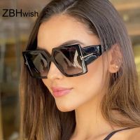 【YF】✉✟✖  Luxury Sunglasses Woman Man Brand Designer Plastic Frame Oversized Glasses Female Grandient Shades Oculos