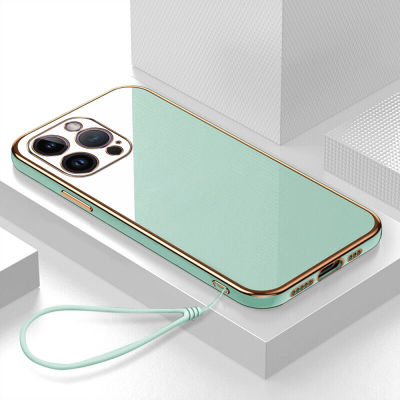 เคสโทรศัพท เคส iPhone 14 Pro Max case เคสหรูหรา 6D ชุบซิลิโคนอ่อนนุ่มกรอบสี่เหลี่ยม Shiny Bling ฝาหลัง