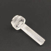 Wkooa M8 Transparent Screws PC Clear Thumb Screws Knurl Head Slotted Polycarbonate Plastic Fastener Pack 100