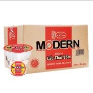 HSD T2 2023 Thùng 24 ly mì Modern vị lẩu thái tôm 65g x 24 ly