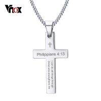 【hot】✲✻┇  Vnox Philippians 4:13 Pendant for Men Necklace Religious Jewelry Male 24  Chain